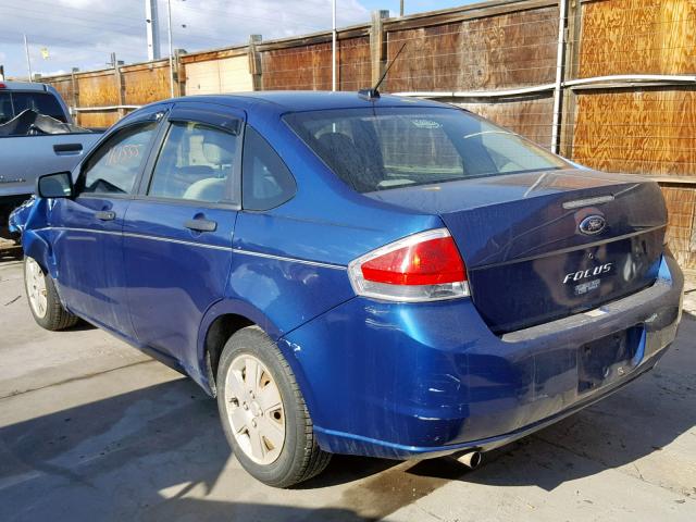 1FAHP34N48W139262 - 2008 FORD FOCUS S/SE BLUE photo 3