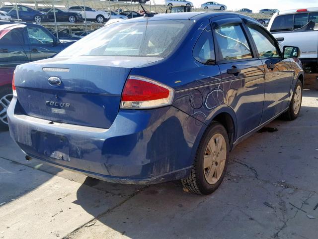 1FAHP34N48W139262 - 2008 FORD FOCUS S/SE BLUE photo 4