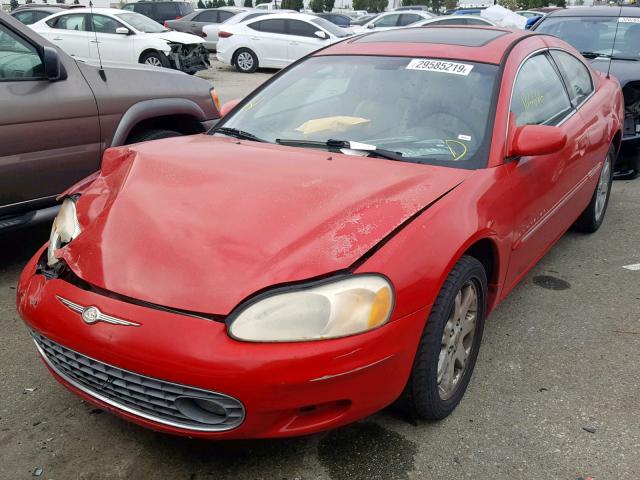 4C3AG52H81E093406 - 2001 CHRYSLER SEBRING LX RED photo 2