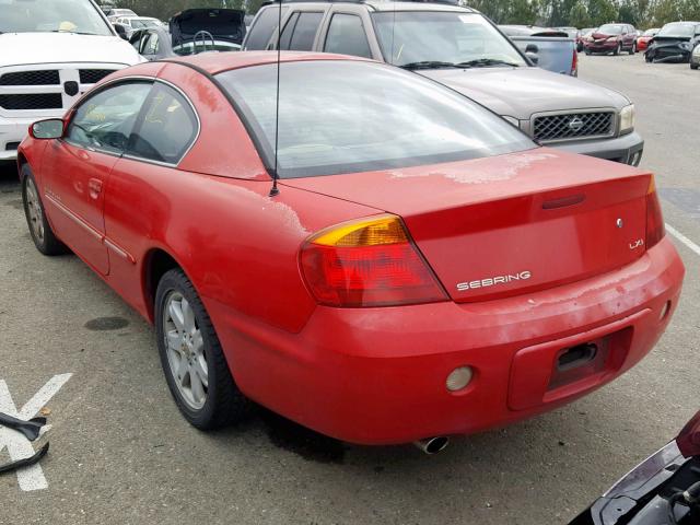 4C3AG52H81E093406 - 2001 CHRYSLER SEBRING LX RED photo 3