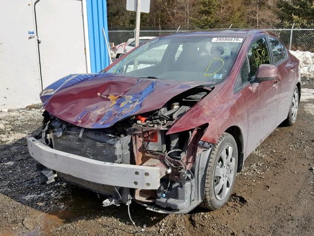 2HGFB2F96CH024097 - 2012 HONDA CIVIC EXL BURGUNDY photo 2