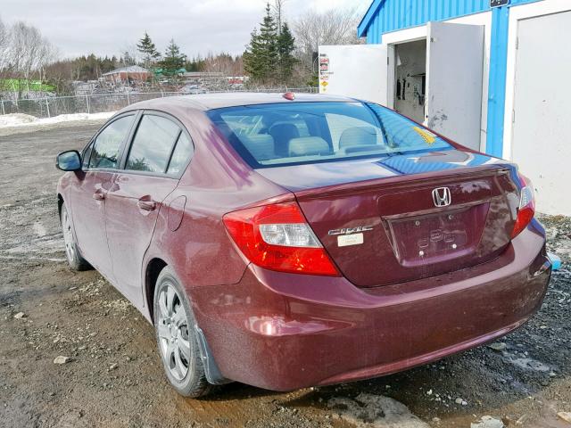 2HGFB2F96CH024097 - 2012 HONDA CIVIC EXL BURGUNDY photo 3