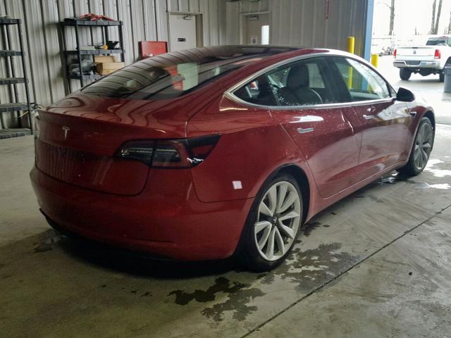 5YJ3E1EA3JF035771 - 2018 TESLA MODEL 3 RED photo 4