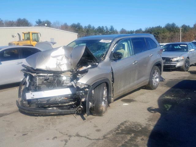 5TDKKRFH5FS083256 - 2015 TOYOTA HIGHLANDER GOLD photo 2