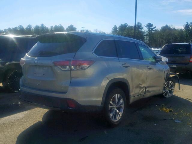 5TDKKRFH5FS083256 - 2015 TOYOTA HIGHLANDER GOLD photo 4