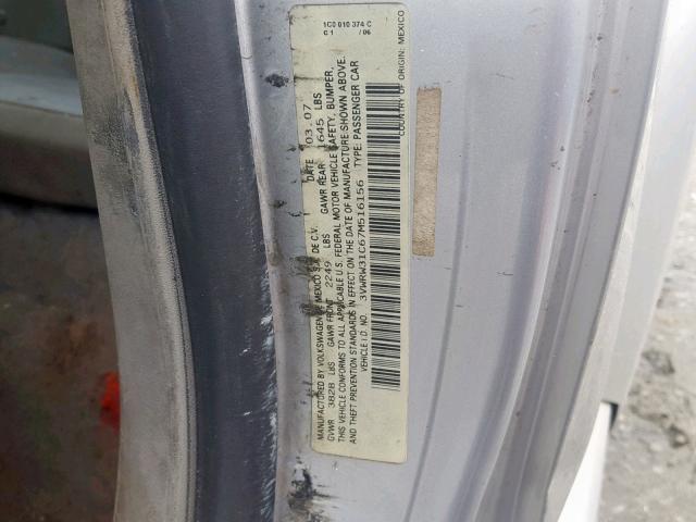 3VWRW31C67M516156 - 2007 VOLKSWAGEN NEW BEETLE Silber Foto 10