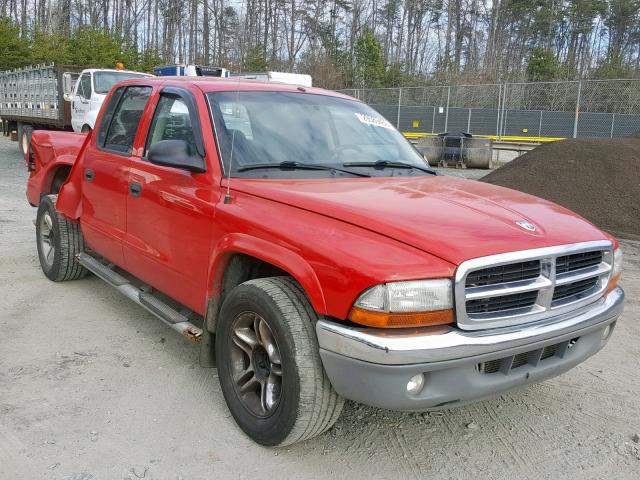 1D7HL48N44S670071 - 2004 DODGE DAKOTA QUA RED photo 1