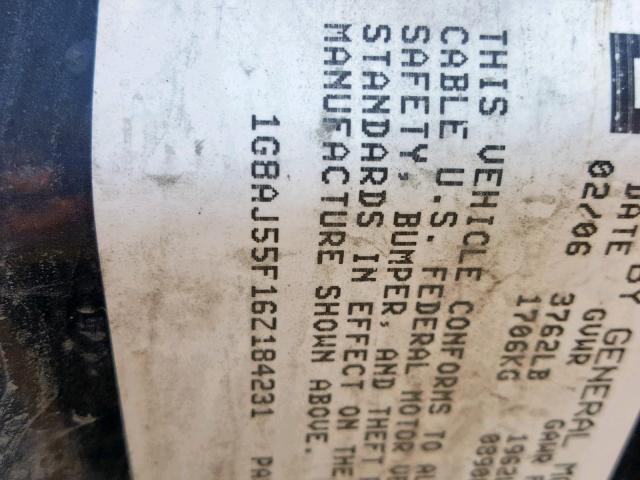 1G8AJ55F16Z184231 - 2006 SATURN ION LEVEL GOLD photo 10