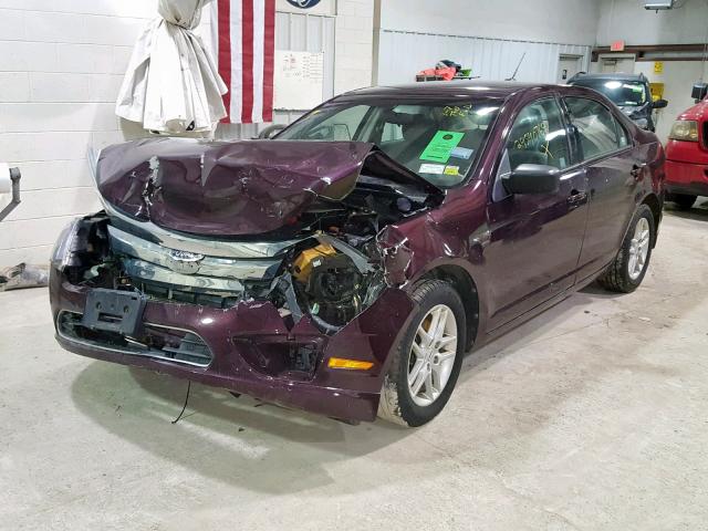 3FAHP0GA4BR328012 - 2011 FORD FUSION S BURGUNDY photo 2