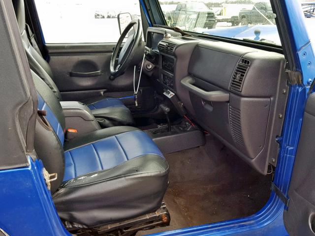 1J4FA29P92P764159 - 2002 JEEP WRANGLER S BLUE photo 5