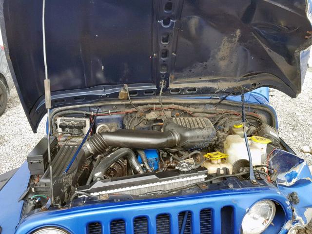 1J4FA29P92P764159 - 2002 JEEP WRANGLER S BLUE photo 7