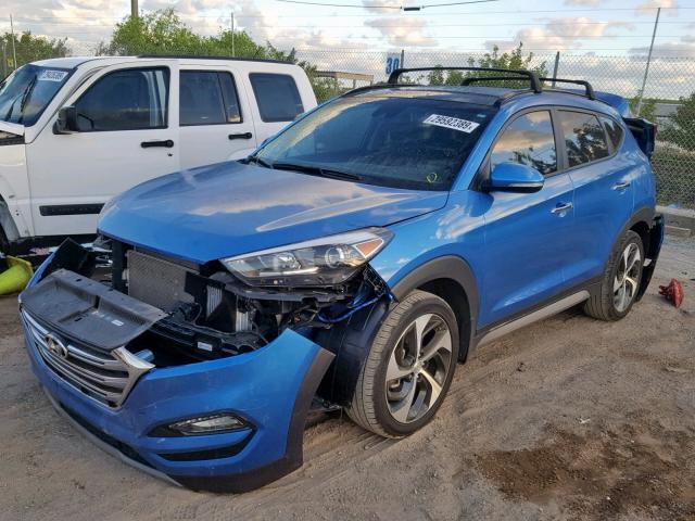 KM8J33A21HU354400 - 2017 HYUNDAI TUCSON LIM BLUE photo 2