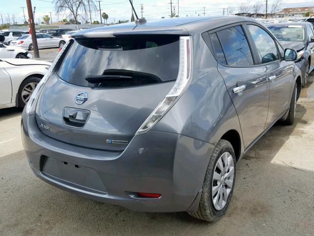 1N4AZ0CP6FC309522 - 2015 NISSAN LEAF S GRAY photo 4