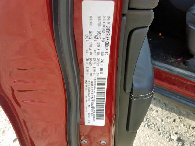 1C4RJEBG3FC635040 - 2015 JEEP GRAND CHER RED photo 10