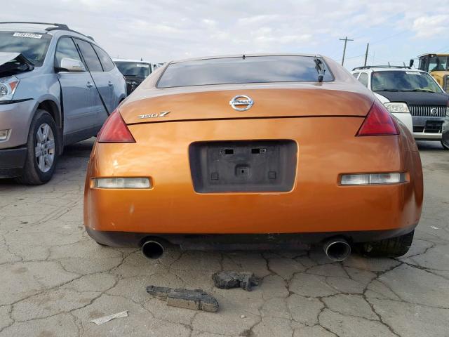 JN1AZ34D63T107066 - 2003 NISSAN 350Z COUPE ORANGE photo 6