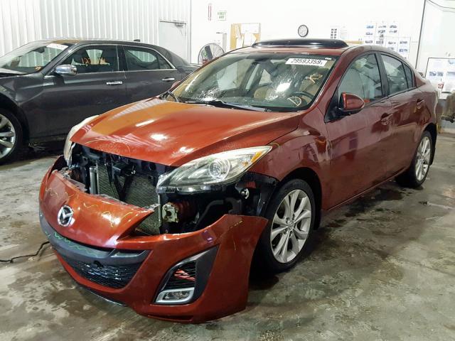 JM1BL1S50A1144917 - 2010 MAZDA 3 S RED photo 2