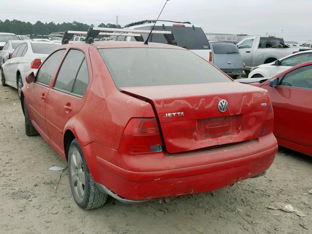 3VWRP69M23M149505 - 2003 VOLKSWAGEN JETTA GL T RED photo 3