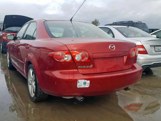 1YVFP80D445N58539 - 2004 MAZDA 6 S RED photo 3