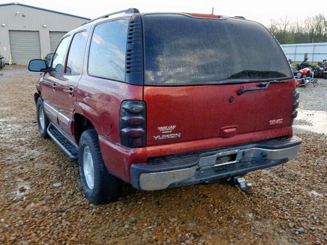 1GKEC13V13R304467 - 2003 GMC YUKON MAROON photo 3