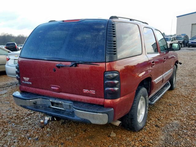 1GKEC13V13R304467 - 2003 GMC YUKON MAROON photo 4