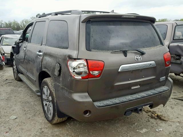 5TDKY5G15DS047766 - 2013 TOYOTA SEQUOIA LI GRAY photo 3