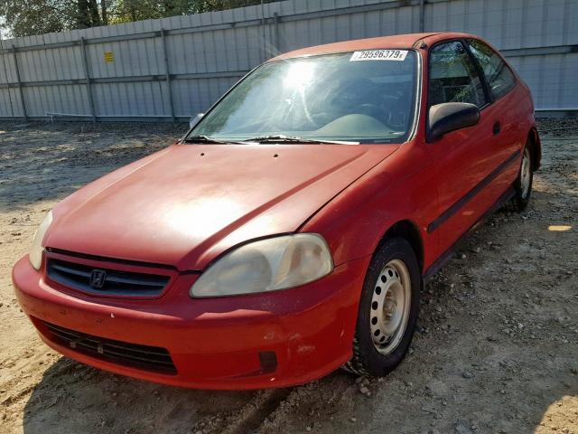 2HGEJ6325XH105093 - 1999 HONDA CIVIC CX RED photo 2