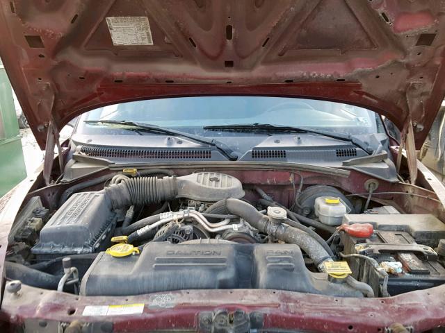 1B7GL42X32S694469 - 2002 DODGE DAKOTA MAROON photo 7