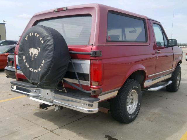 1FMEU15H3SLA22151 - 1995 FORD BRONCO U10 RED photo 4