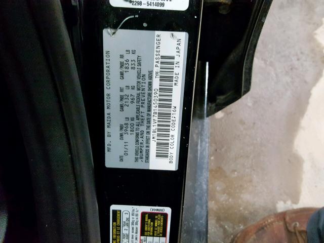 JM1BL1VF7B1450390 - 2011 MAZDA 3 I BLACK photo 10