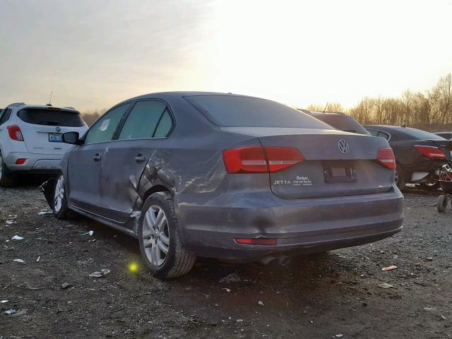 3VW2K7AJ8FM203885 - 2015 VOLKSWAGEN JETTA BASE GRAY photo 3