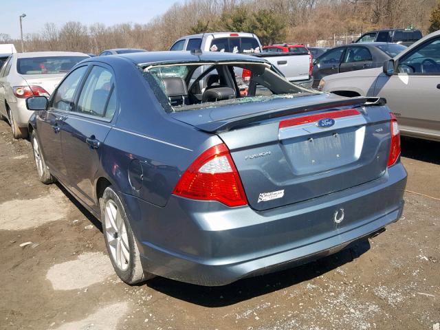 3FAHP0JA8CR448891 - 2012 FORD FUSION SEL BLUE photo 3