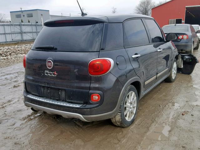 ZFBCFADH6EZ026318 - 2014 FIAT 500L TREKK GRAY photo 4