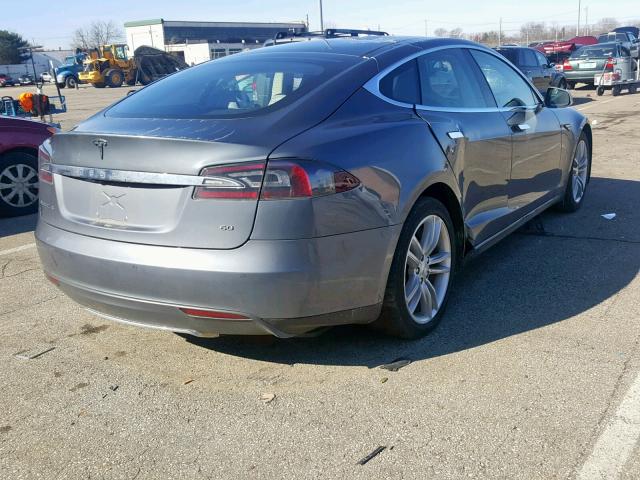 5YJSA1S19EFP33139 - 2014 TESLA MODEL S GRAY photo 4