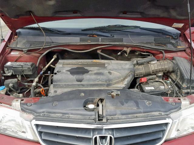 5FNRL18554B137592 - 2004 HONDA ODYSSEY LX RED photo 7