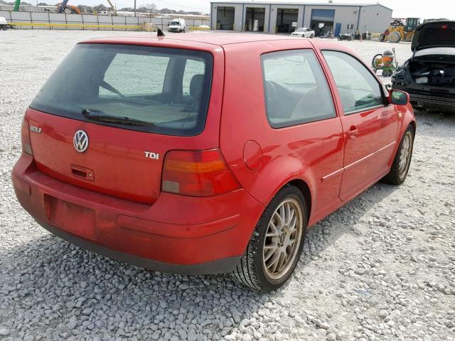 9BWBP61J534064231 - 2003 VOLKSWAGEN GOLF GL TD RED photo 4