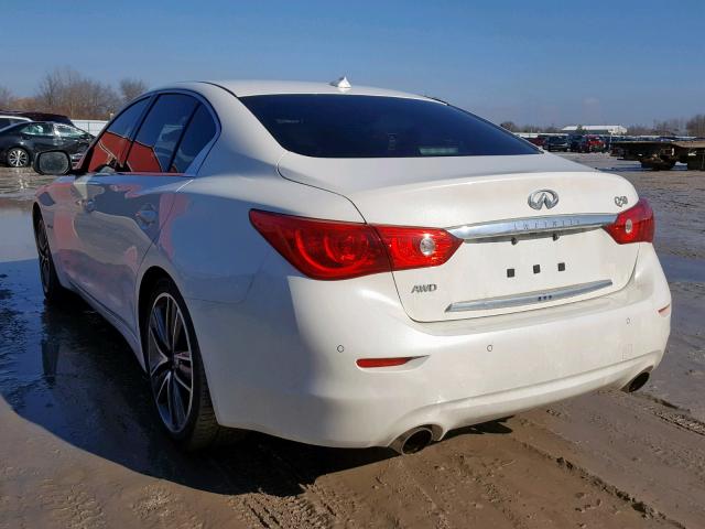 JN1AV7AR6GM530040 - 2016 INFINITI Q50 HYBRID WHITE photo 3