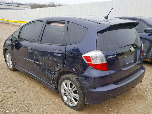 JHMGE88459S028107 - 2009 HONDA FIT SPORT BLUE photo 3