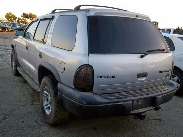 1D4HS38N23F618200 - 2003 DODGE DURANGO SP SILVER photo 3