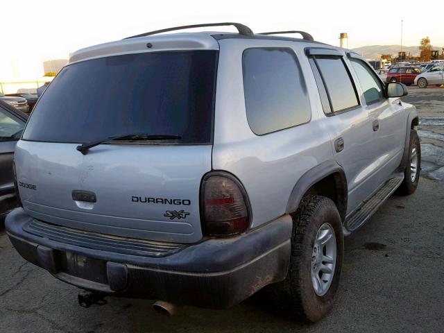 1D4HS38N23F618200 - 2003 DODGE DURANGO SP SILVER photo 4