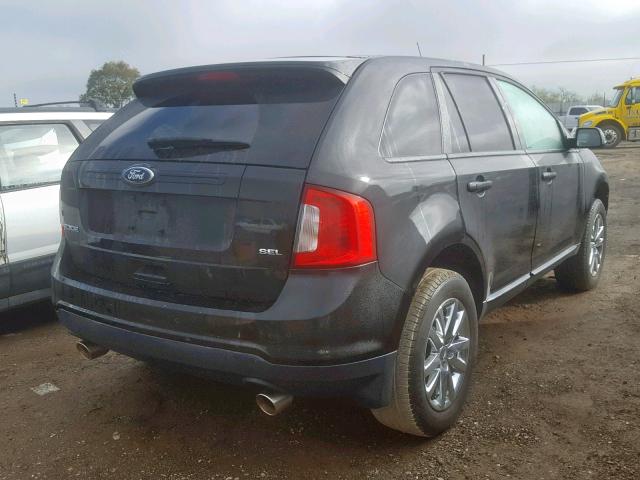 2FMDK3JC1EBB00759 - 2014 FORD EDGE SEL BLACK photo 4