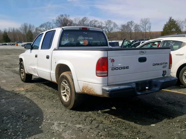 1D7HL38X03S275220 - 2003 DODGE DAKOTA QUA WHITE photo 3