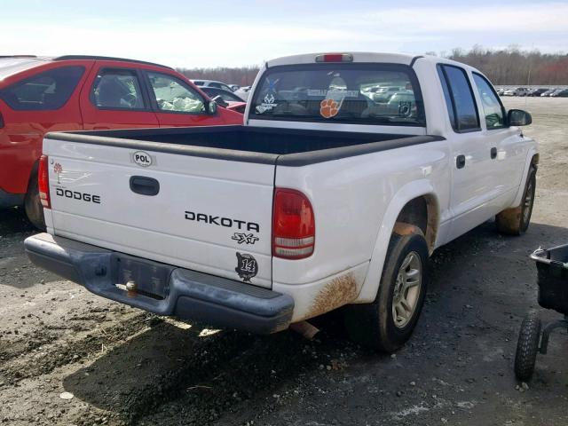 1D7HL38X03S275220 - 2003 DODGE DAKOTA QUA WHITE photo 4