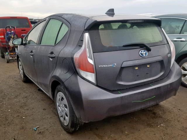 JTDKDTB34G1139896 - 2016 TOYOTA PRIUS C GRAY photo 3