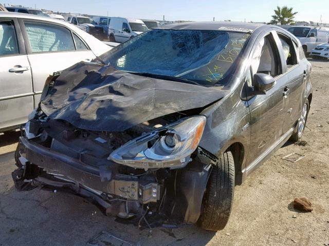 JTDKDTB36H1592208 - 2017 TOYOTA PRIUS C BLACK photo 2