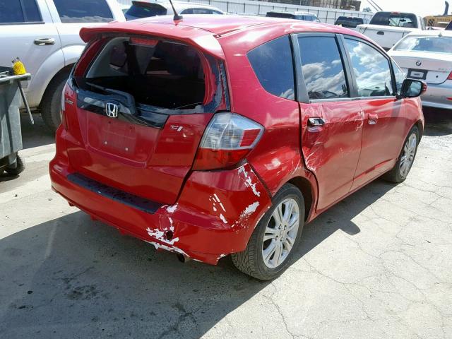 JHMGE8H45AC006493 - 2010 HONDA FIT SPORT RED photo 4