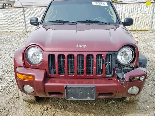 1J4GL58K53W622629 - 2003 JEEP LIBERTY LI MAROON photo 9