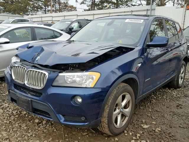 5UXWX5C54BL711792 - 2011 BMW X3 XDRIVE2 BLUE photo 2