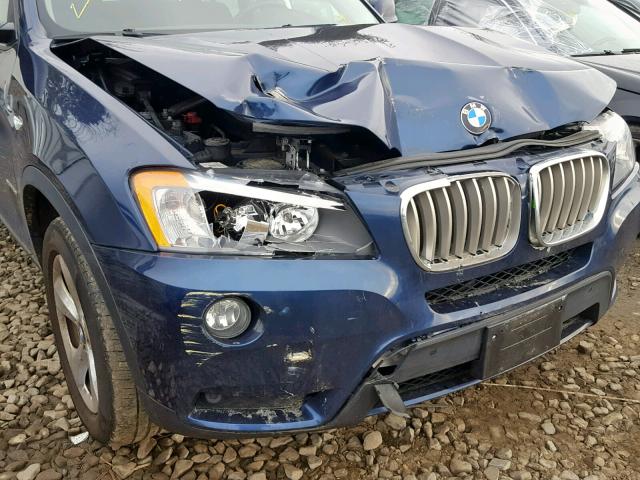 5UXWX5C54BL711792 - 2011 BMW X3 XDRIVE2 BLUE photo 9