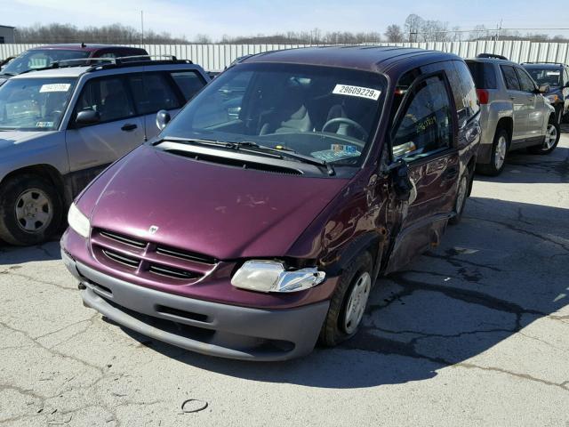 2B4FP25B6YR730439 - 2000 DODGE CARAVAN PURPLE photo 2