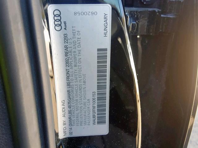 WAUBFGFFXF1005153 - 2015 AUDI A3 QUATTRO BLACK photo 10